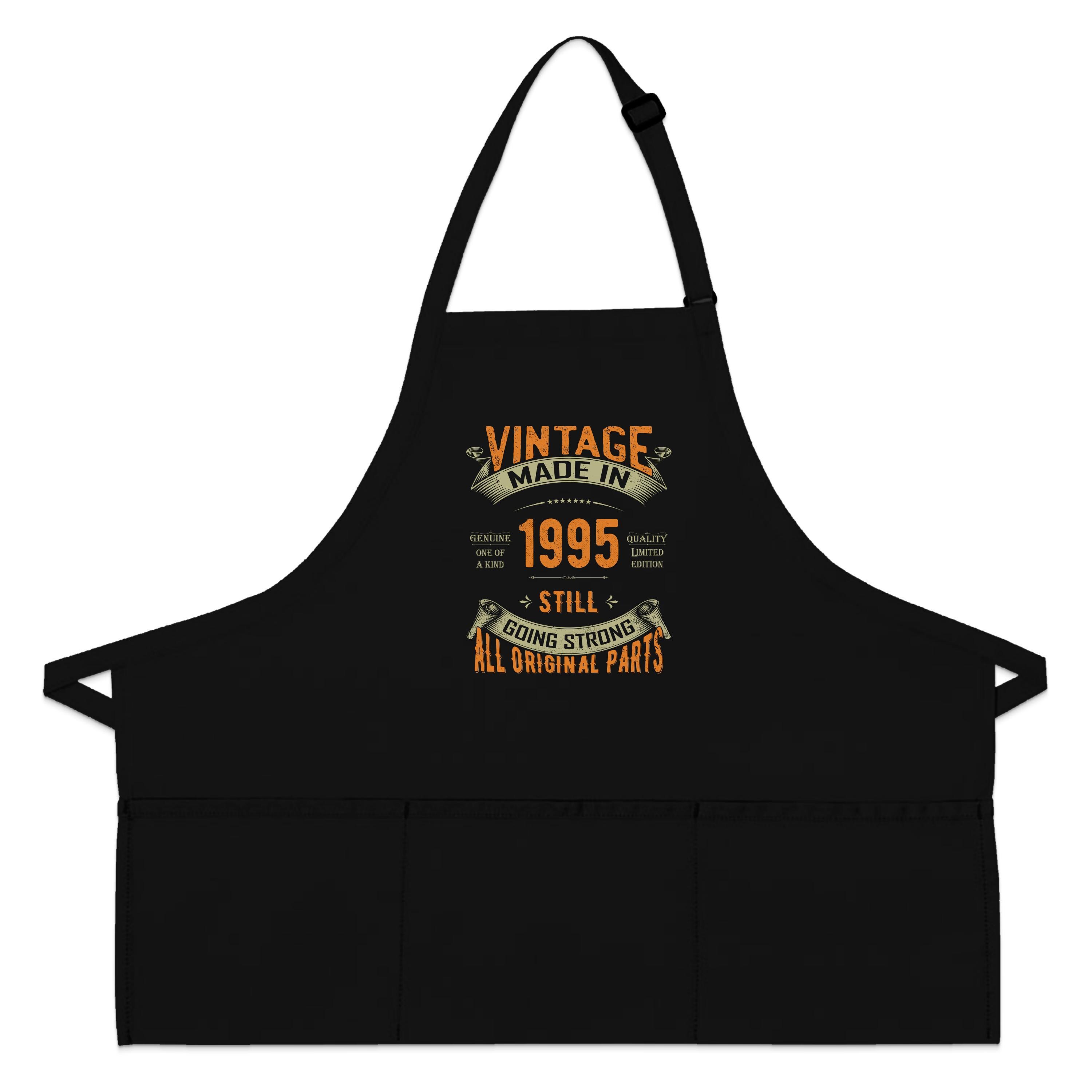 RAHMENLOS Grembiule da barbecue da uomo per il 50° compleanno: Vintage 1976 edizione limitata – Grembiule da cucina in puro cotone nero