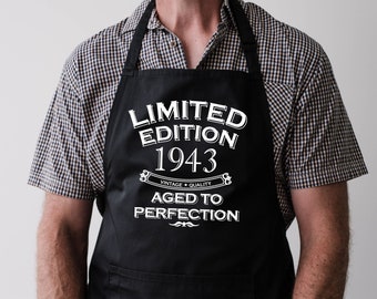 Baking Apron 81st Birthday Apron 81st Birthday Gifts Cooking 81 Years Old Apron Bbq Summer Limited Edition 1943 Aged To Perfection