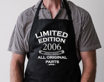 Baking Apron 18th Birthday Gifts Cooking Apron 18 Years Old Kitchen Limited Edition Born In 2006 All Original Parts