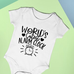 Baby Bodysuit Worlds Cutest Alarm Clock Funny Baby Vest Baby Shower Gift New Baby Gift Baby Onesie