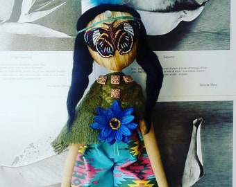 Clothdoll Blue Tazim Native American