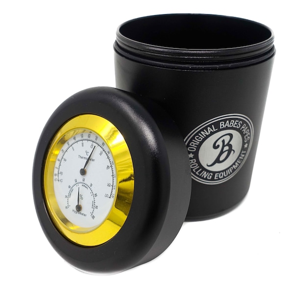 Babes Papes® Vorratsglas 180ml mit Hygro- & Thermometer zum Erhalt und Schutz deiner Bäume