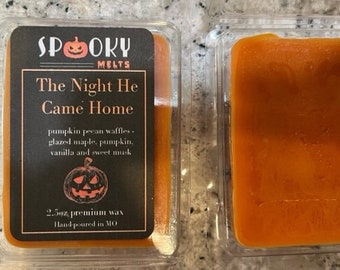 The Night He Came Home Wax Clamshell | Pumpkin Pecan Waffles | 2.5 Oz Wax | Spooky Gifts | Halloween Gifts | Ghost | Scary Wax Melts