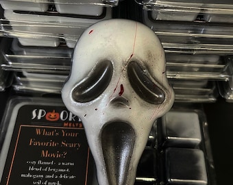 Ghost Mask Wax Melt and Matching Clamshell | Flannel Scent Wax Melt | Spooky Gifts | Halloween | Musky | Fall Wax Melts | Realistic Wax