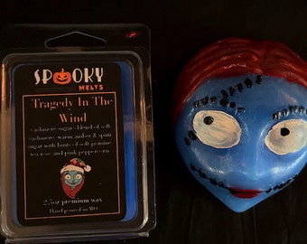 Blue skull girl Nightmare Xmas Wax Melt | Movie Inspired | Spooky | Halloween | Christmas | Scary | Scented | Gift Ideas | Spooky Melts