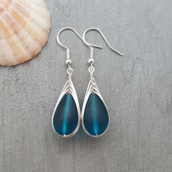 Etsy sea shop glass earrings