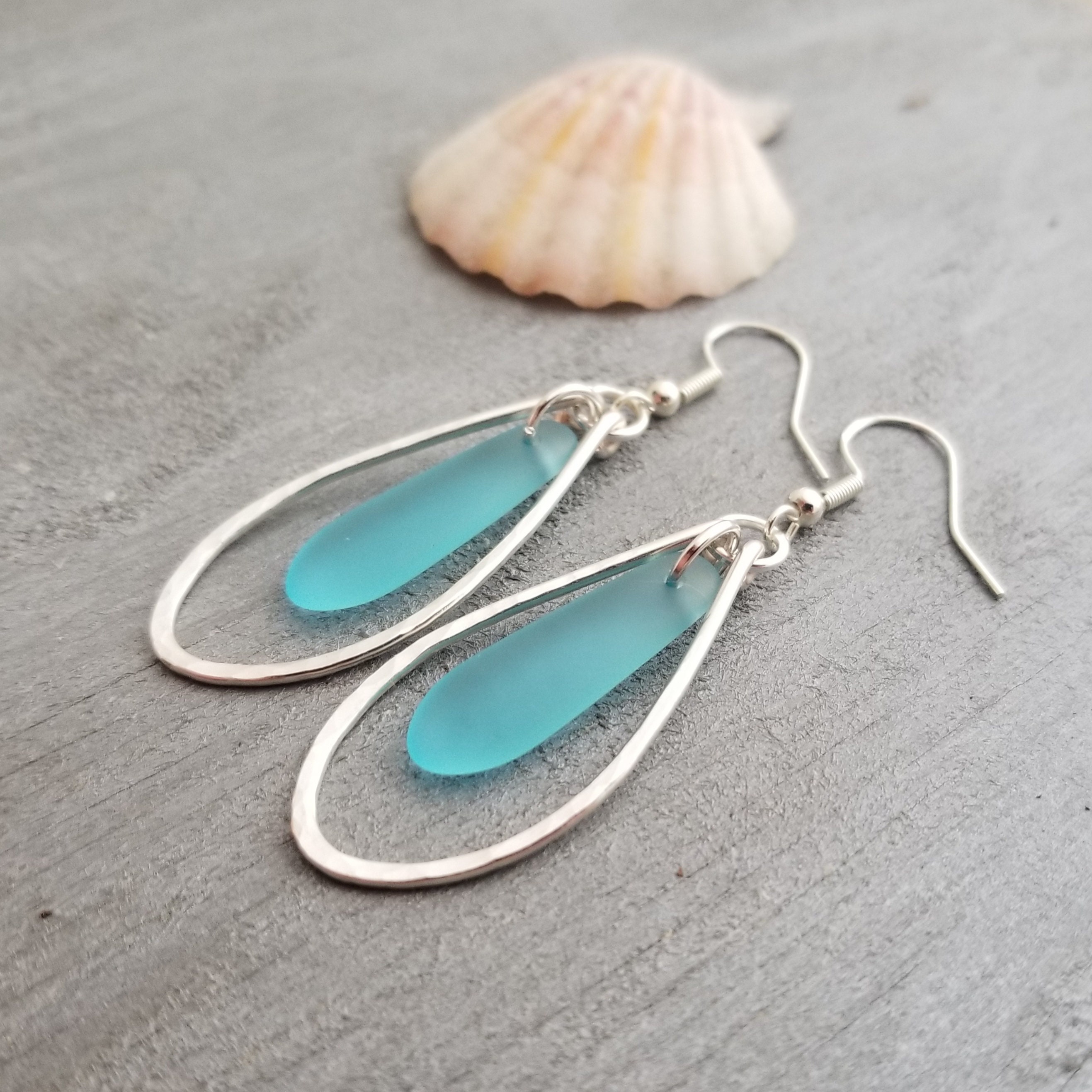 Made in Hawaii Hammered Wire Loop Turquoise Bay Blue Sea - Etsy