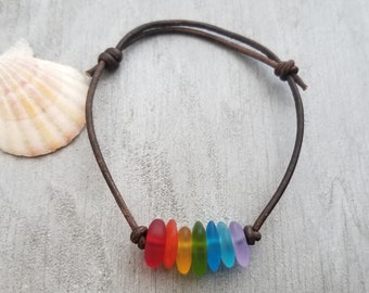 Hawaii is called "Rainbow State", bring home some Hawaii Rainbow with this sea glass bracelet, (Hawaii Gift Wrapped)