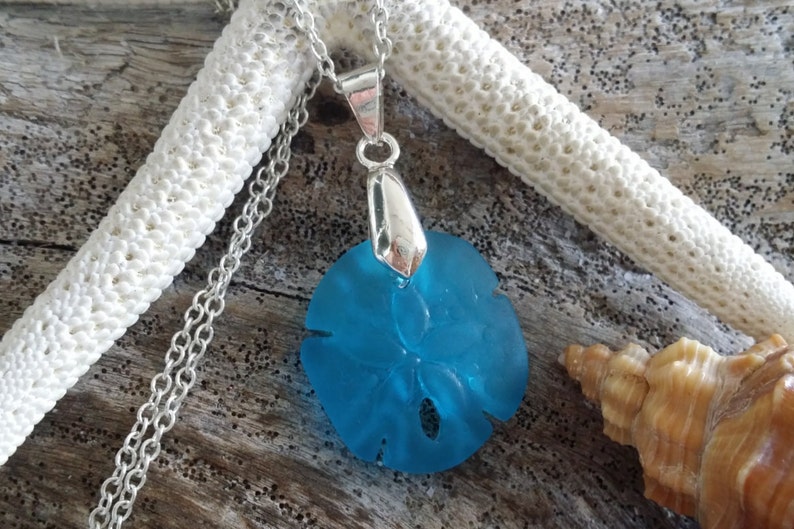 Handmade in Hawaii, Sand Dollar Sea Glass Necklace ,beach Glass ...