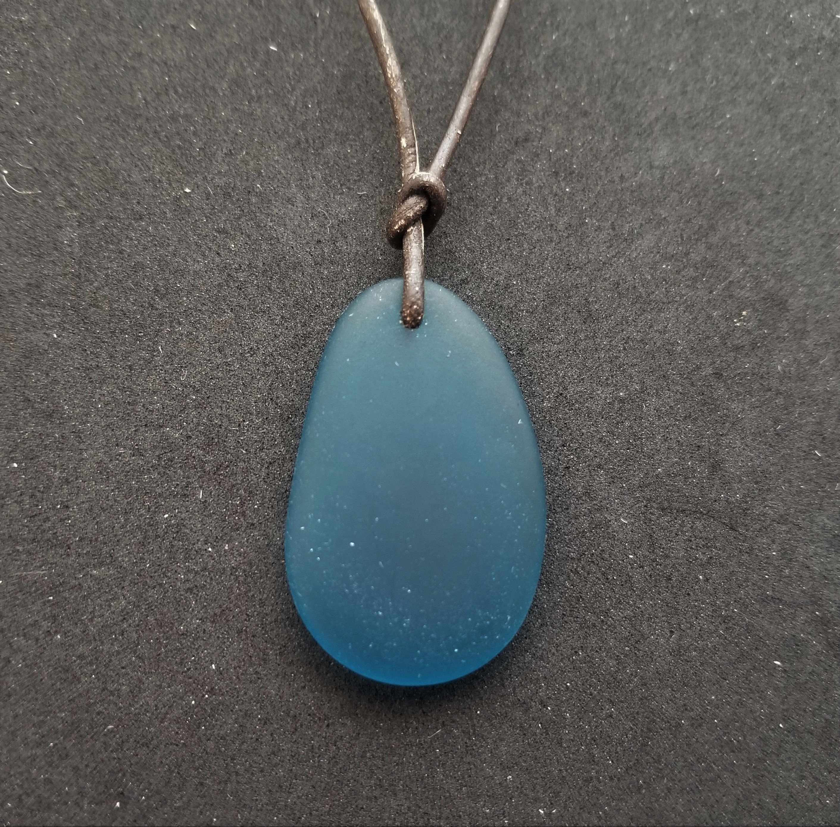 Handmade in Hawaii Leather Cord Unisex Teal Sea Glass - Etsy