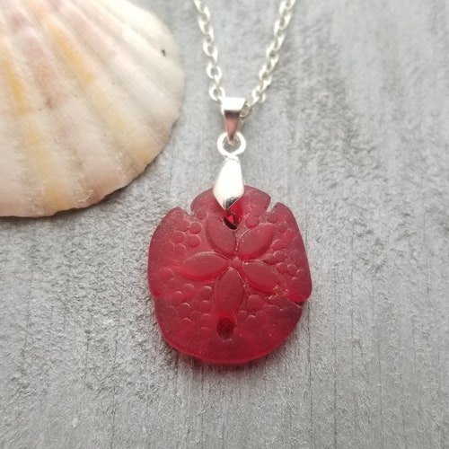 Handmade in Hawaii Wire Braided Ruby Red Sea Glass Necklace - Etsy