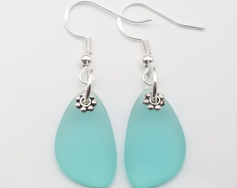 Hawaiian Jewelry Sea Glass Earrings, Eclipse Minimalist Jewelry