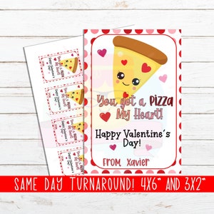 Cartão de dia dos namorados para impressão, etiquetas de presente de dia dos namorados, Pizza My Heart Valentine, etiqueta personalizada de dia dos namorados, etiquetas de dia dos namorados para impressão