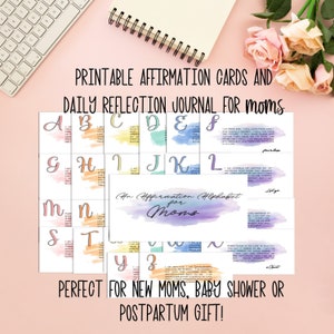 Mom Affirmation Cards, Guided Daily Reflection Journal, Empowerment Cards, Self-Love, Mindfulness Routine, Baby Shower, Postpartum Gift Idea