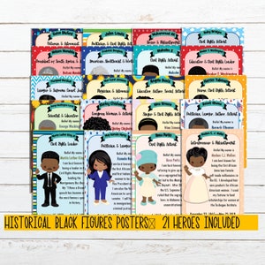 CARTELES de Historia Afroamericana, Recursos para la educación en el hogar, CARTELES para niños, CARTELES imprimibles, Recursos para la escuela primaria, Héroes afroamericanos