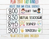 Printable Daily Schedule with Cards, Homeschool Schedule, Visual Schedule, Daily Planner, Child Responsibilities, Life Skills,Command Center