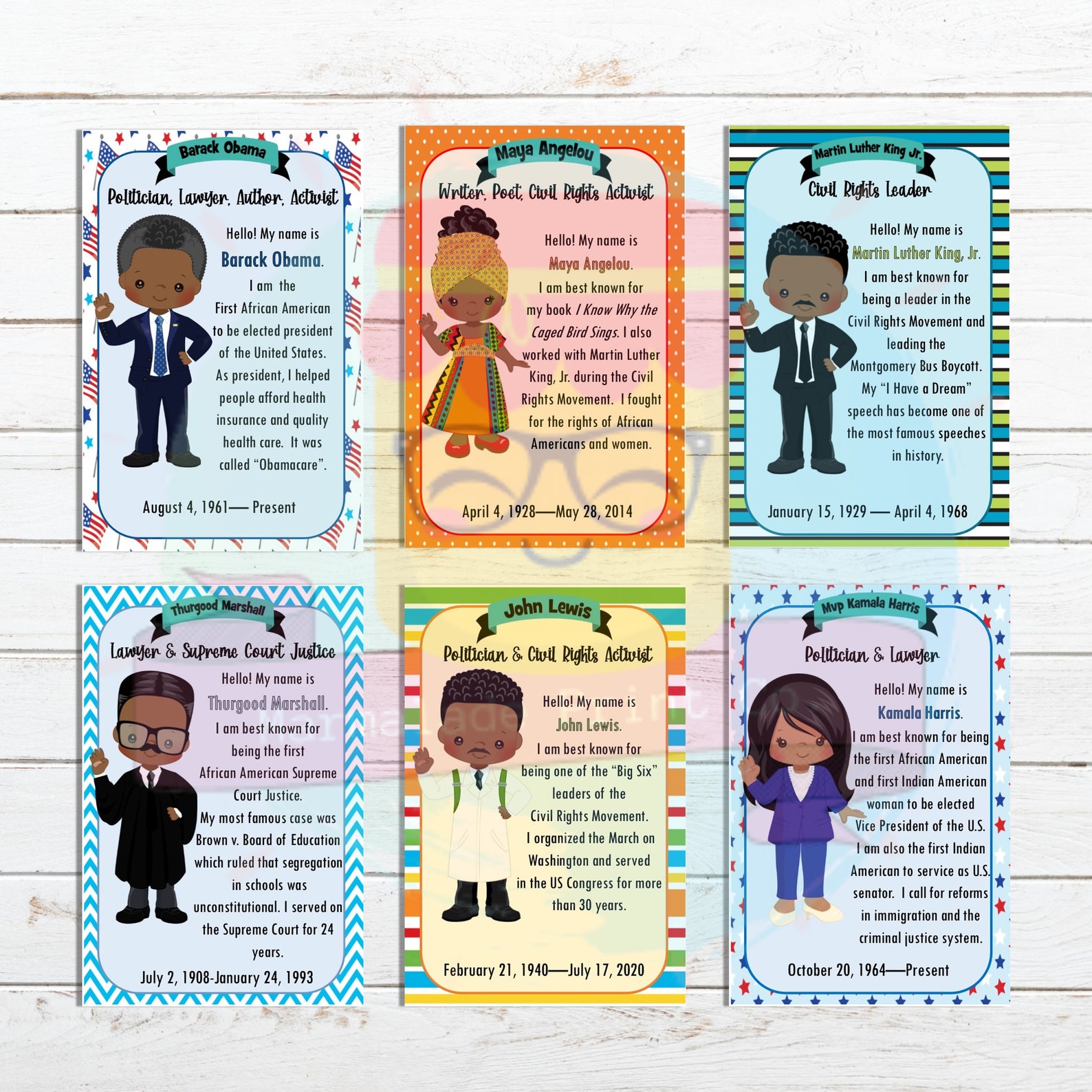 Black History Flash Cards, Homeschool Resources, Kids Flash Cards
