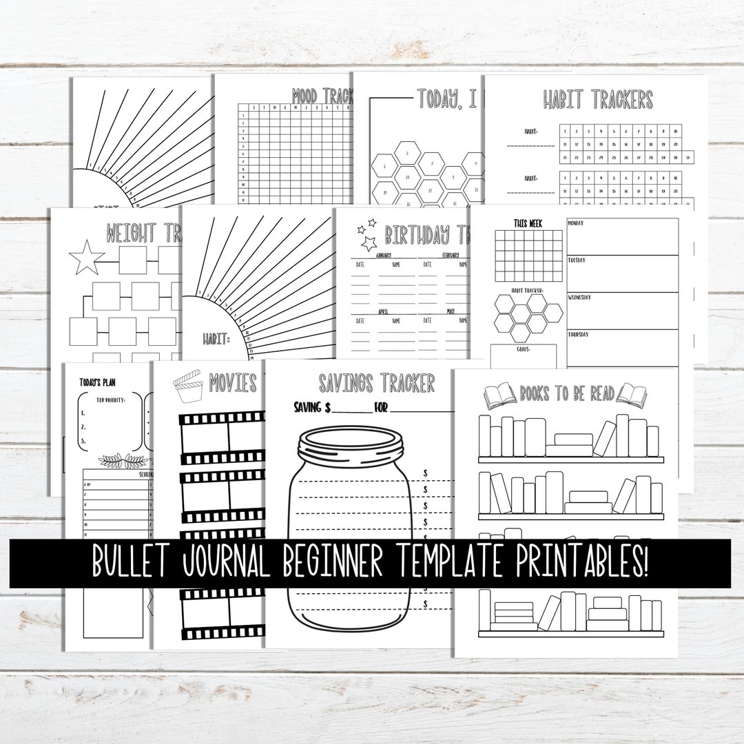 Collection Journal Display Beginner Journal Kit, Habit Trackers, Savings Jar, Daily and Weekly ...