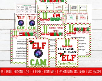 Printable Personalized Elf Arrival Set, Elf Activity Set, Elf Welcome Letter, Elf Cam, Elf Report Card, Elf Notes, Elf Adoption