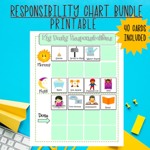 Morning/evening Checklist Chore Chart Printable | Etsy