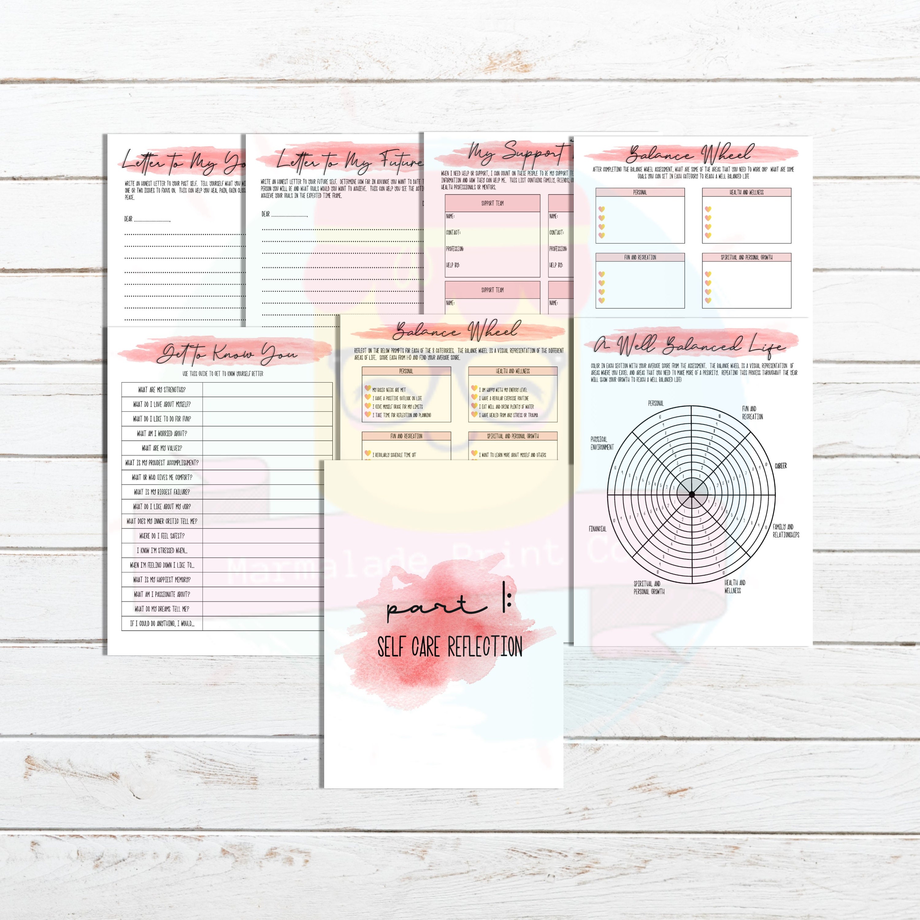 Self Care Guided Journal for Women, Positive Thinking, Mental Health ...