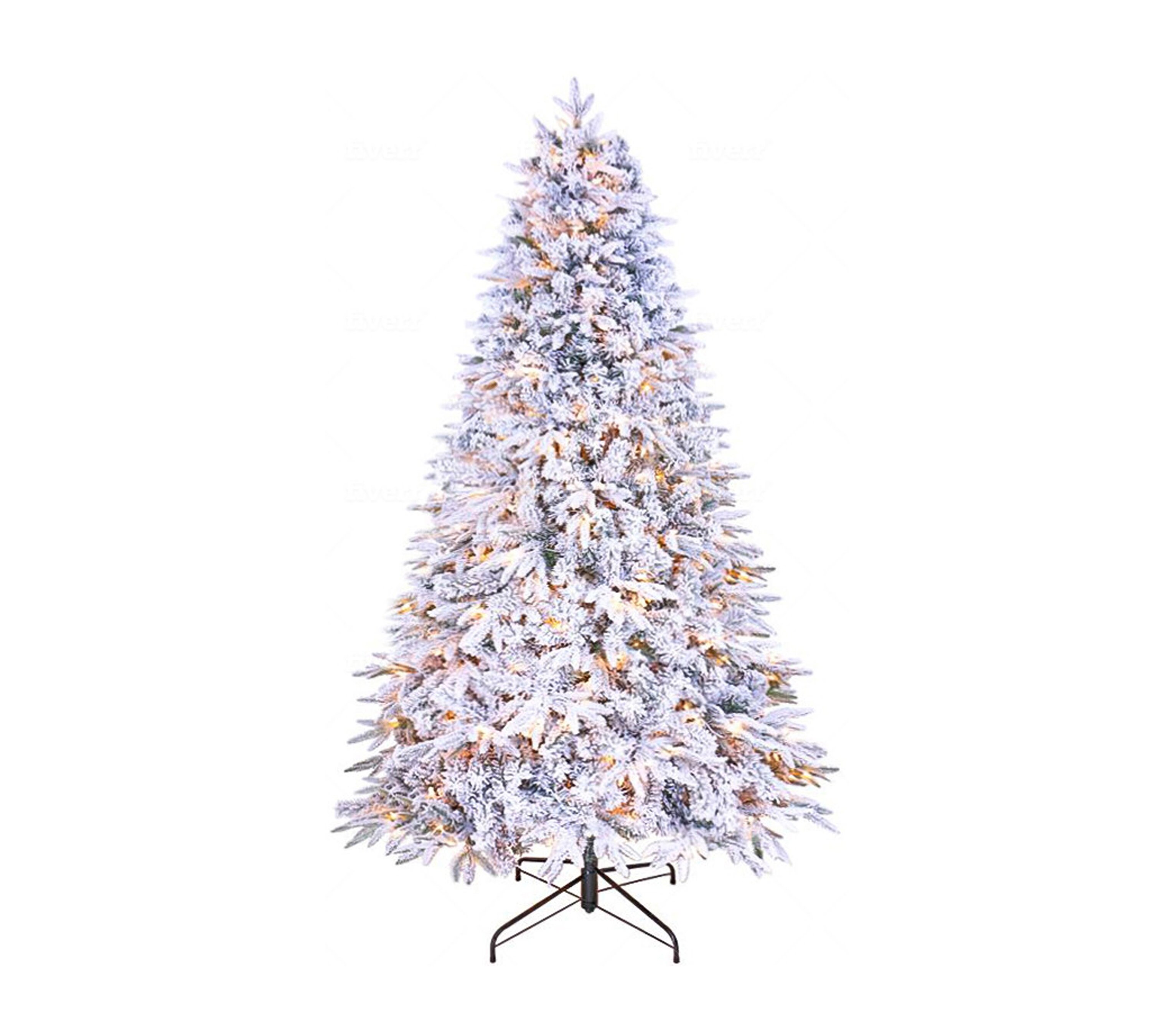 Artificial Prelit Flocked Christmas Tree 7.5 Feet600 UL Etsy
