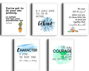 Classroom Decor, Inspirational quotes for kids, Set of 5 printables, Teacher Gift, Classroom prints, English Teacher, Kids room printables