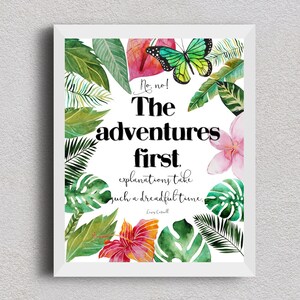 Adventure print, Lewis Carroll quote, The adventures first, Alice in Wonderland wall art, quote prints, adventure quote, adventure awaits