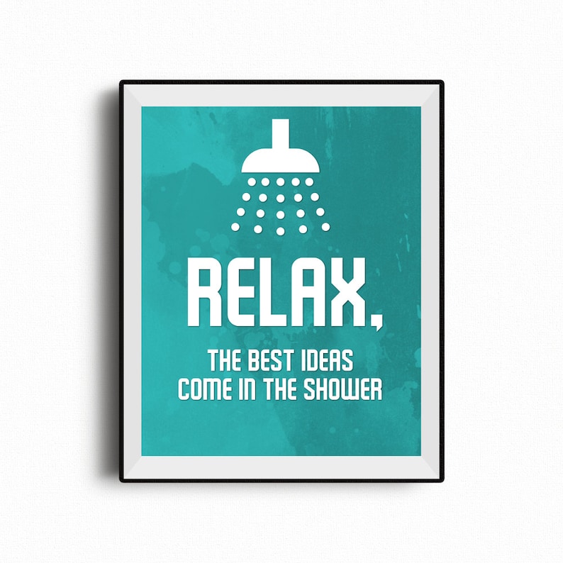 Bathroom Wall Art Relax Shower Bathroom Decor Best Ideas Etsy Canada