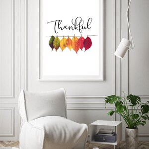 Thanksgiving Decor | Autumn Leaves | Thankful Printable | Thanksgiving ...