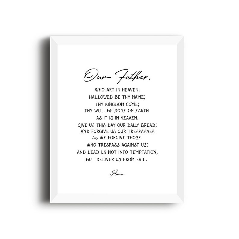 our father prayer printable catholic prayer lords etsy