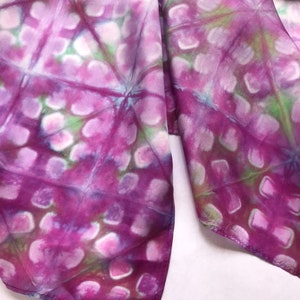 Hand Dyed  Purple Floral Silk Scarf, Purple Lilac Silk Scarf, Luxurious Silk Scarf for Mom, Silk Anniversary Gift