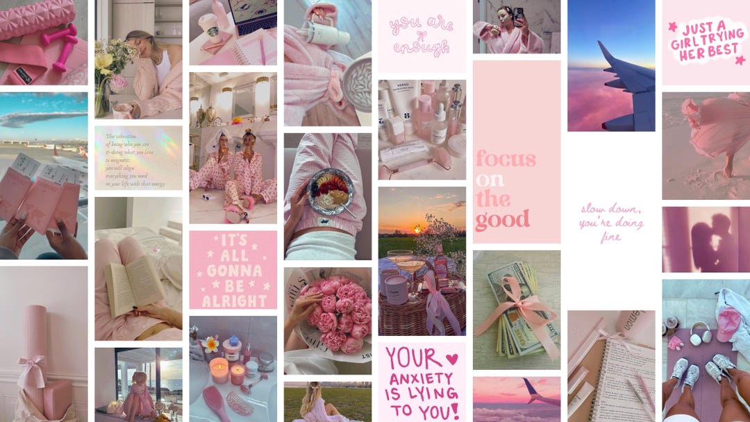Pink Vision Board Wall Art Photo Kit 2026 Planner - Etsy