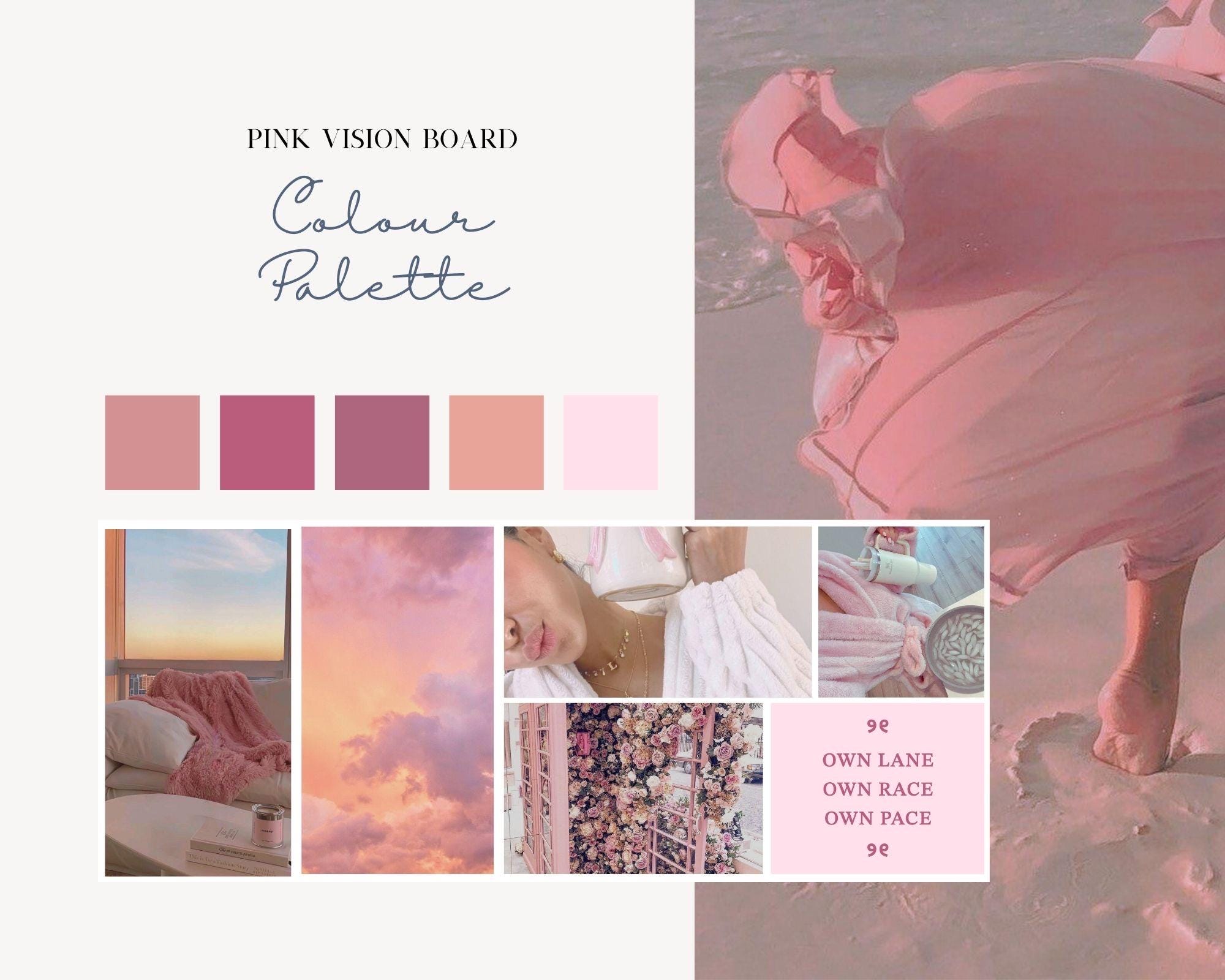 Pink Vision Board Wall Art Photo Kit 2026 Planner - Etsy