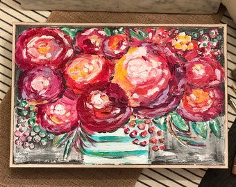 Flower vase painting | Etsy