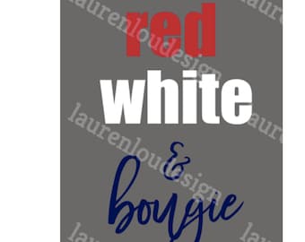 VERMELHO Branco e Bougie Patriótico Citação de 4 de julho Arquivo PNG e SVG Designs de sublimação Arte para download