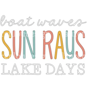 Boot Wellen Sonnenstrahlen See Tage Sommer Zeit Zitat PNG und SVG Datei Sublimation Designs Download Art