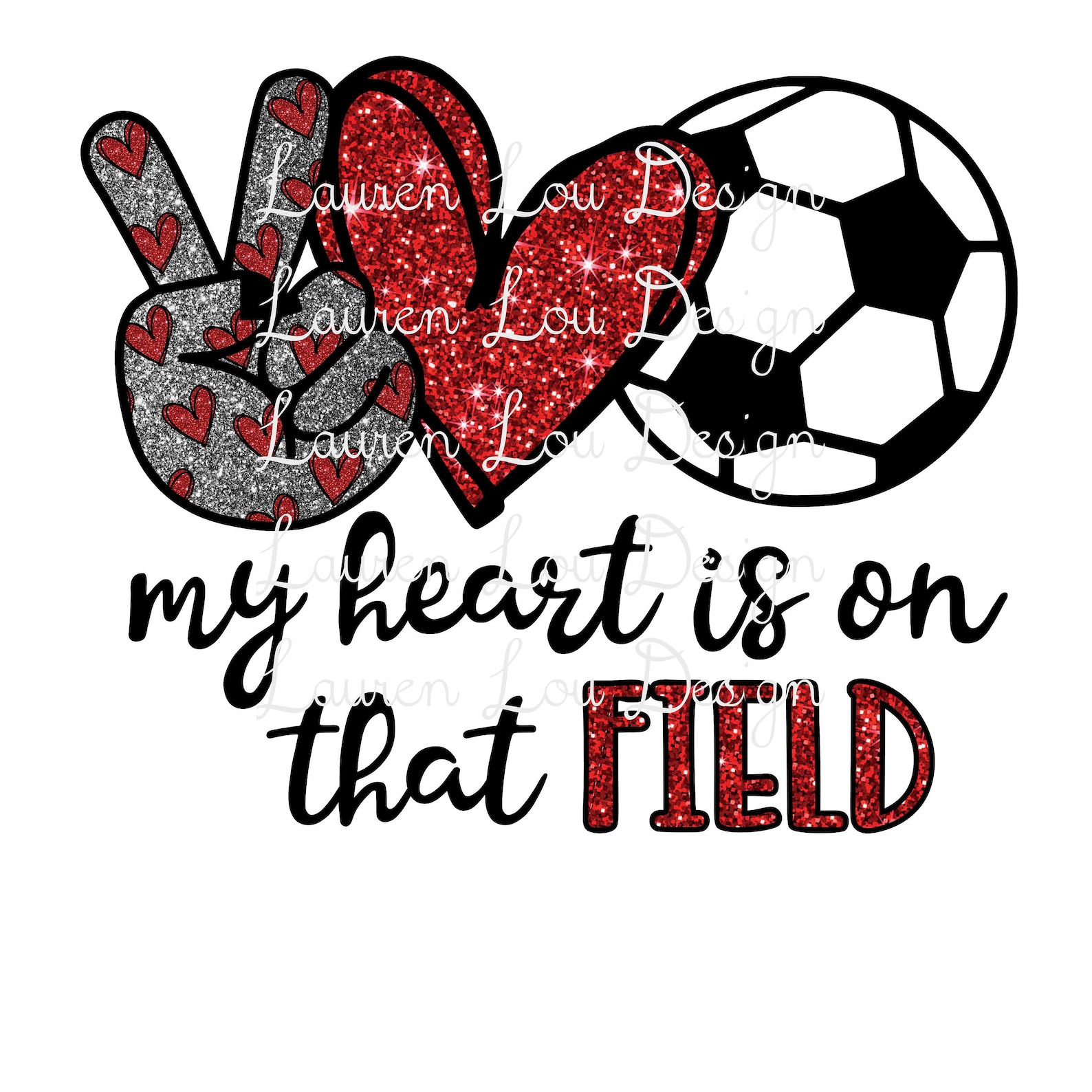 Peace Love Soccer My Heart is on That Field Soccer Ball Soccer - Etsy