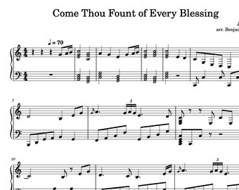 Come Thou Fount Of Every Blessing - Piano Solo - downloadable sheet music