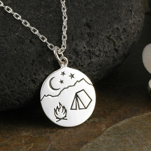 Outdoor Lover Necklace Sterling Silver Wanderlust Jewelry Etsy