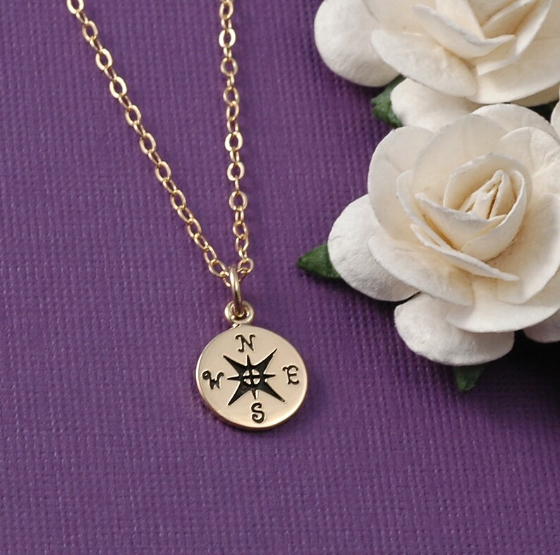 Compass Necklace Graduation Gift Gold or Silver Compass Etsy