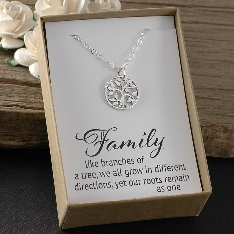 Family Necklace Family Tree Jewelry Sister Mom Aunt Etsy