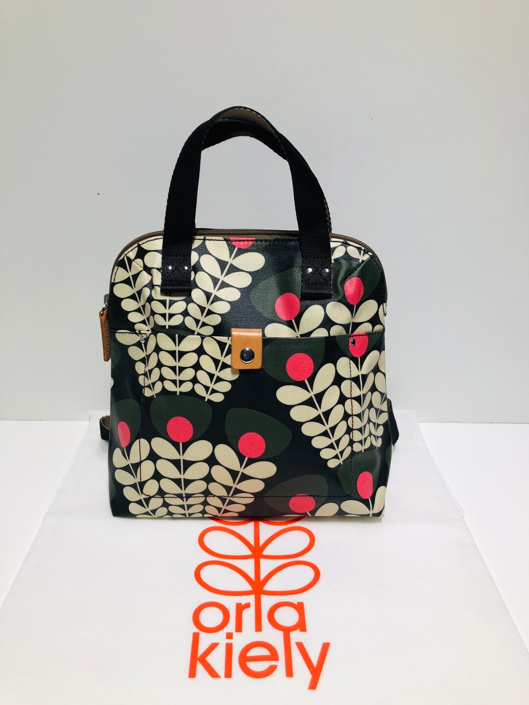 Orla Kiely Rare Green Plum Pink Cream Forest Bunch of Stem Etsy