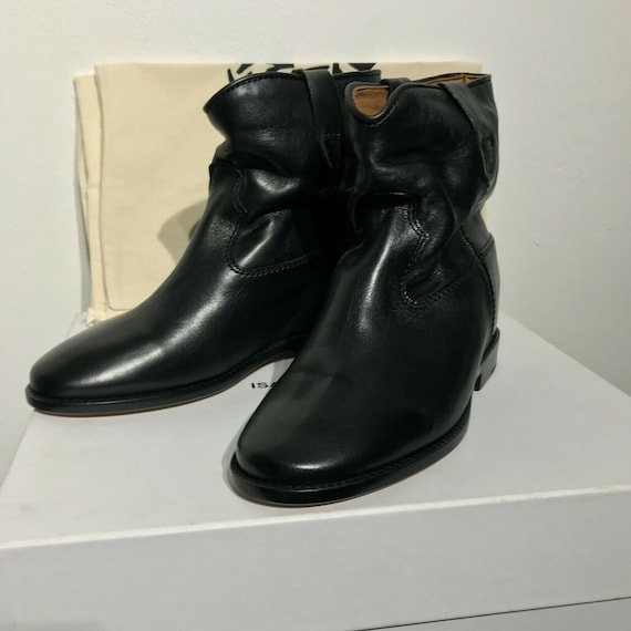 Isabel Cluster Black Leather Ankle Boots Shoes Uk 3 Us -