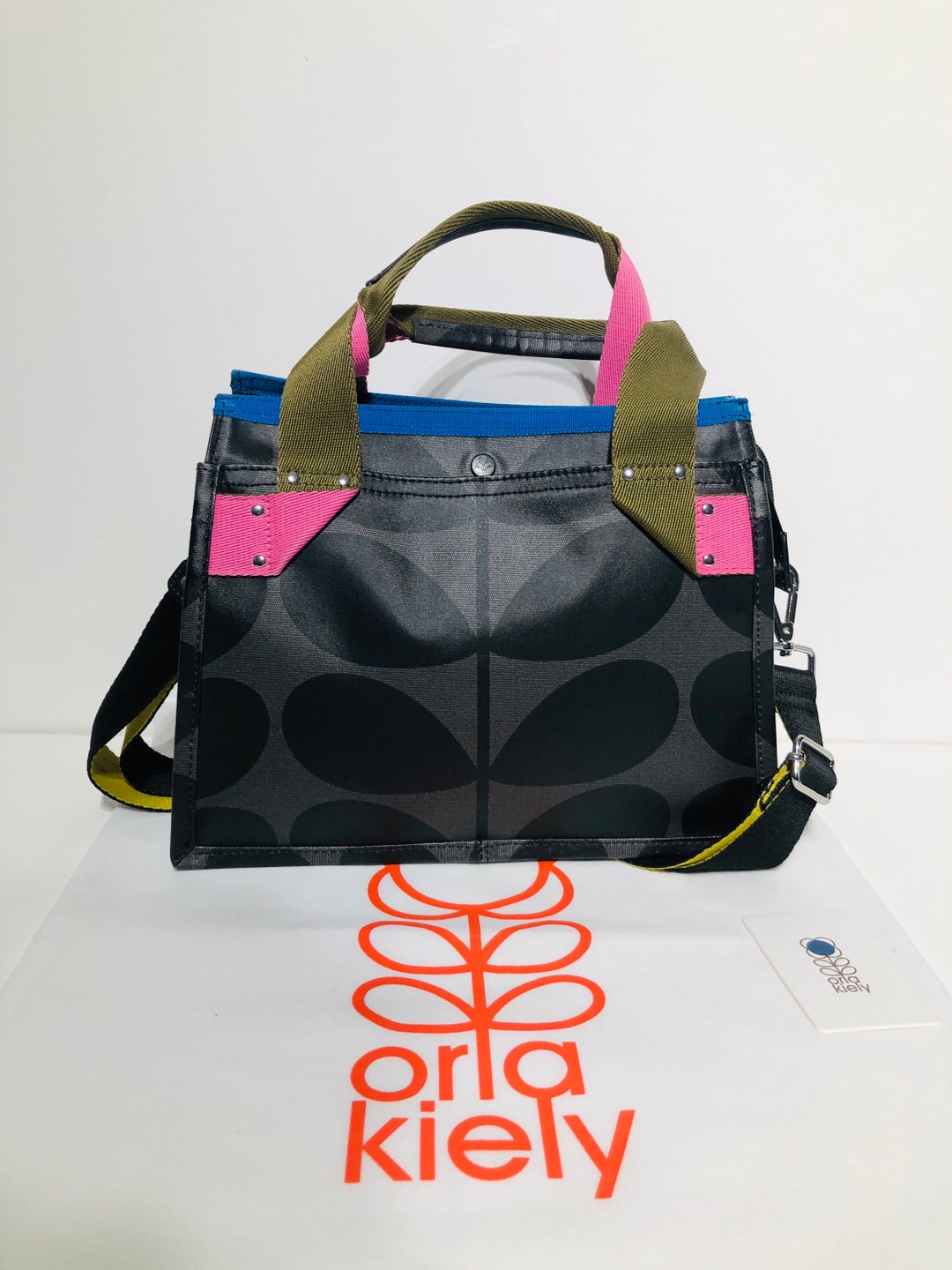 Orla Kiely Rare Black Landor Shoulder Sling Crossbody Bag Etsy