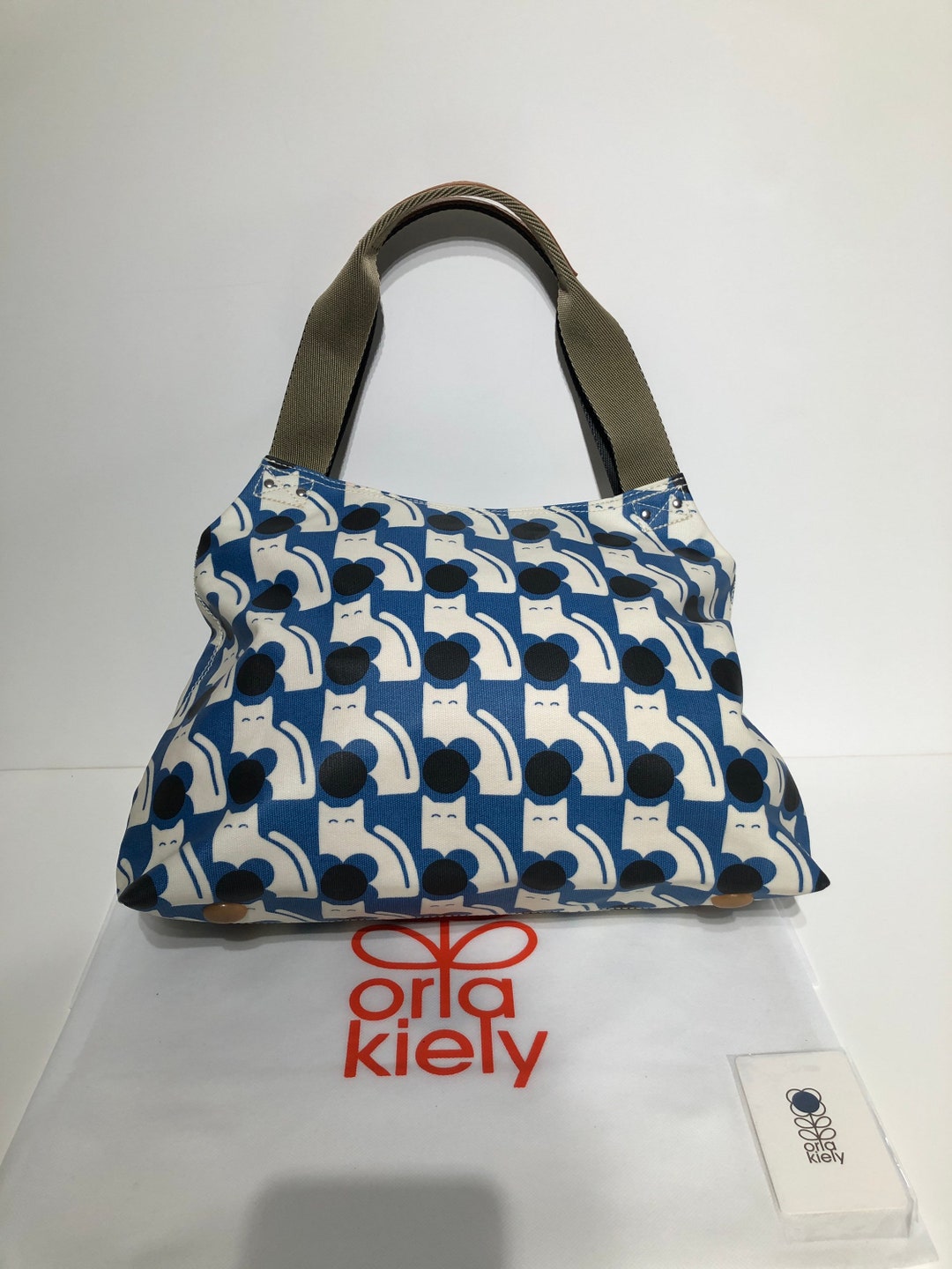 Orla Kiely Rare Blue Poppy Cat Shoulder Sling Bagfree Worldwide