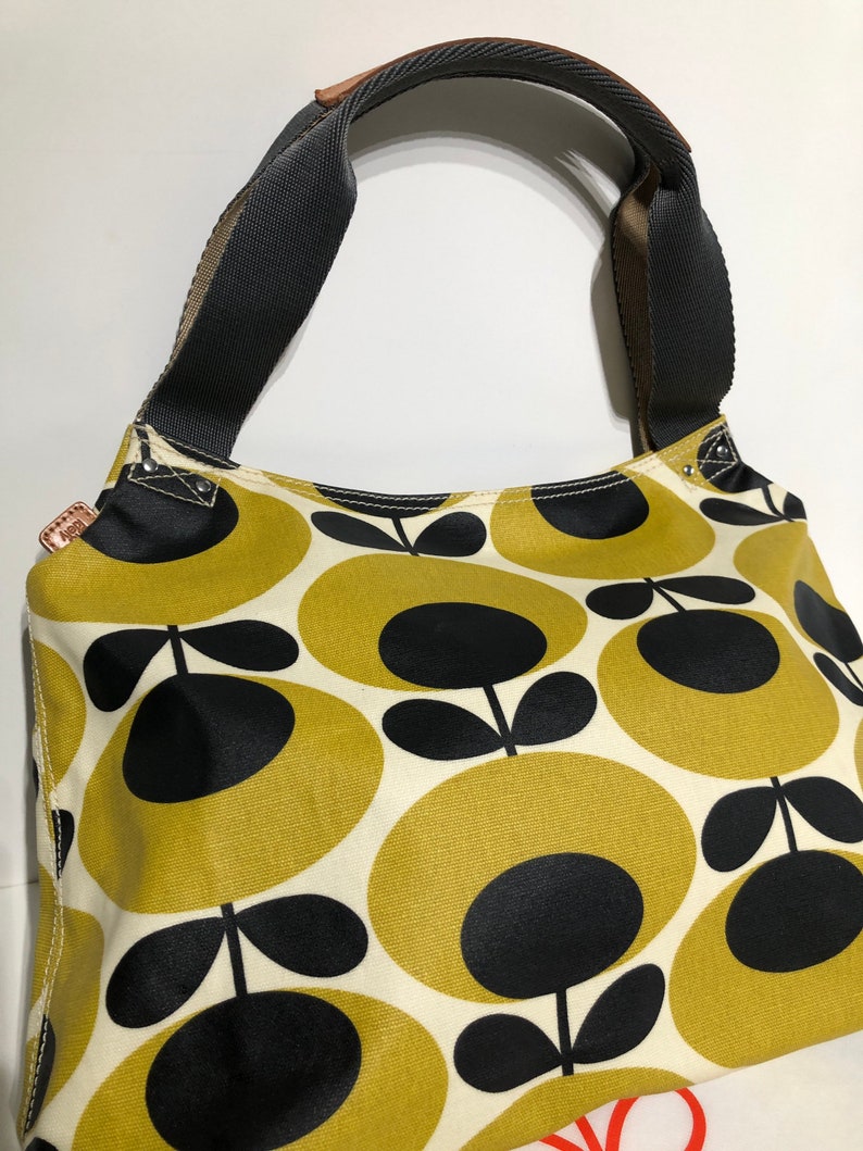 Orla Kiely Rare Mustard Yellow Classic Zip Shoulder Bagfree Worldwide