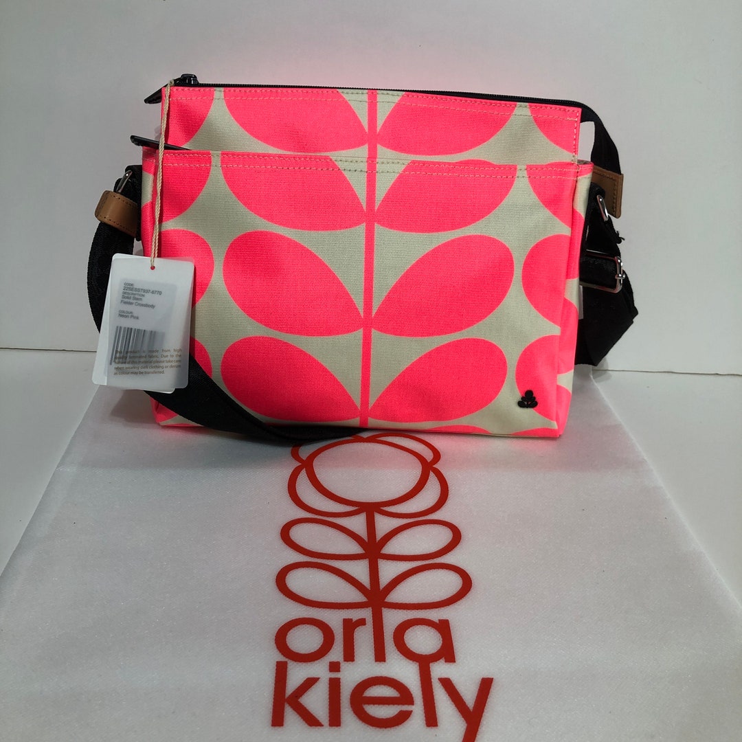 Orla Kiely Rare Pink White Fielder Sling Shoulder Crossbody Etsy