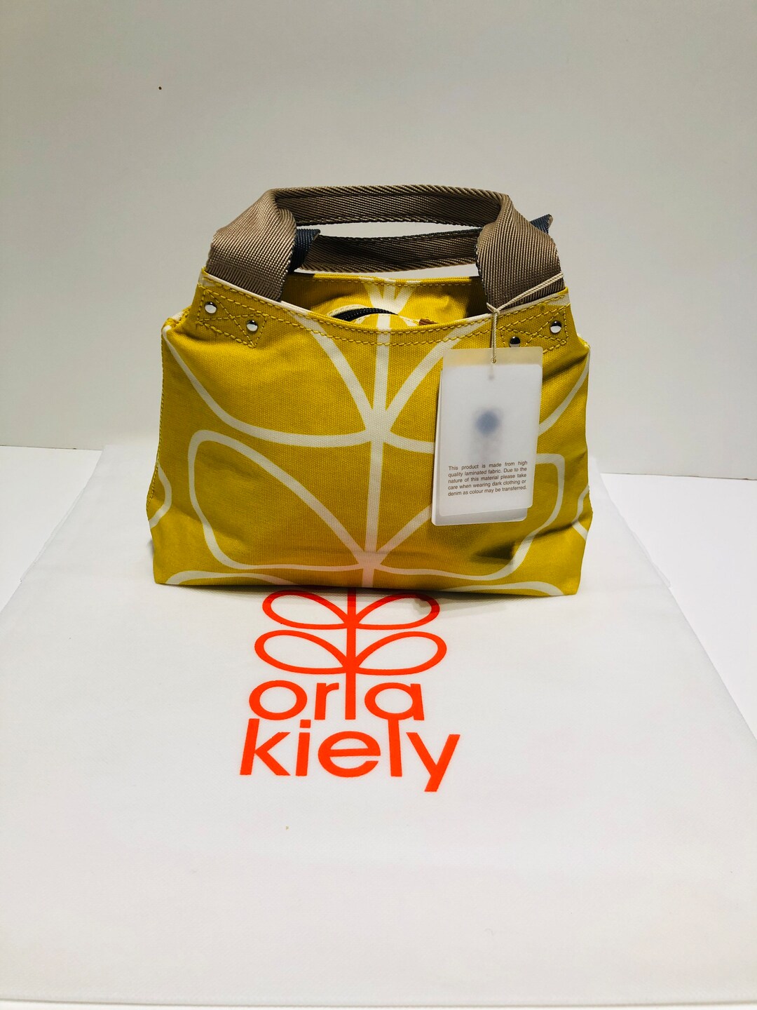 Orla Kiely Rare Small Yellow Dandelion Zip Shoulder Bag/free Worldwide