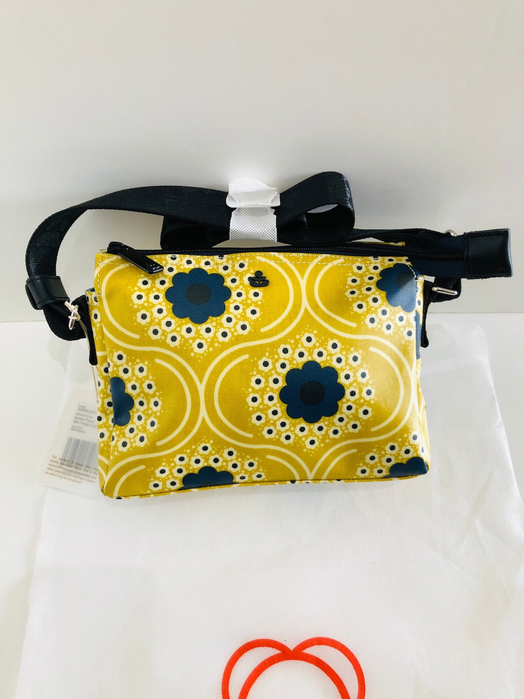Orla Kiely Rare Yellow Blue Bubble Mini Fielder Crossbody Sling